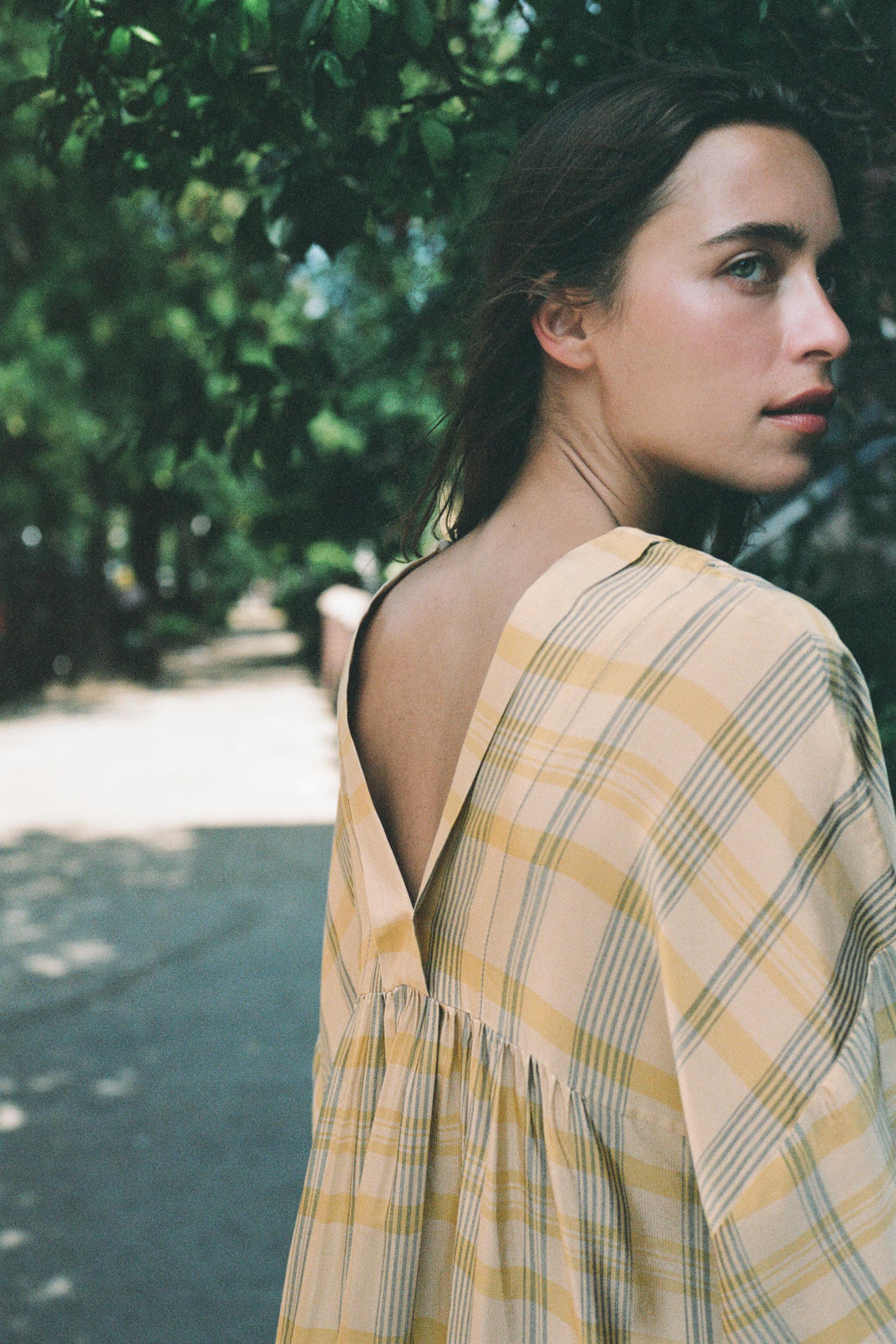 PLAID MIDI DRESS